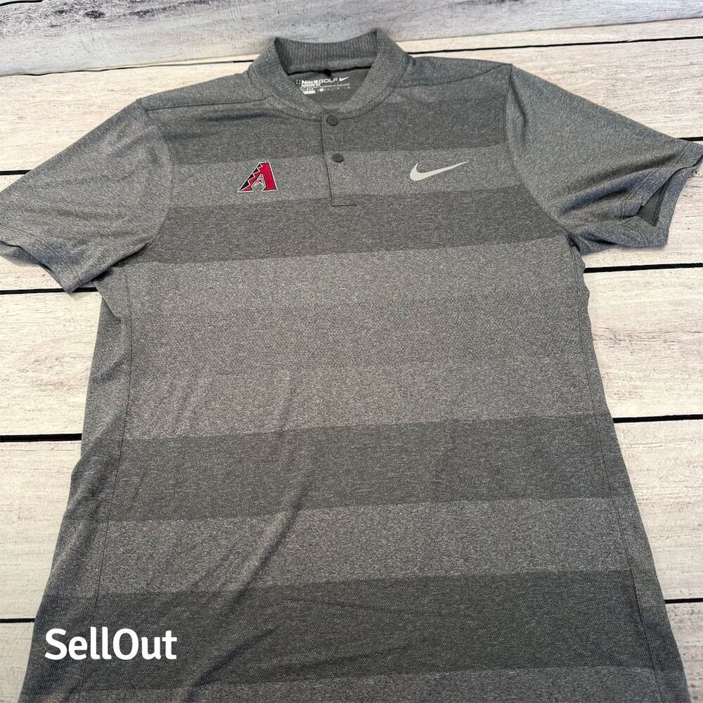 Nike Golf Arizona Diamondbacks Men's Shirt Gray Striped Size Medium